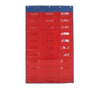 CAGUYLONA Tableau de poche de rangement pour bureau de classe, organiseur de fichiers mural, tableau de rangement en polyester robuste avec poches à fenêtre transparentes, installation