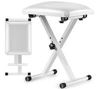 CAHAYA Banc de Piano X-Style réglable en Hauteur - Tabouret rembourré pour claviers numériques électroniques - Blanc CY0257-1