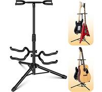 CAHAYA CY0321 Support de guitare avec 2 supports de cou pliable en métal universel pour guitares acoustiques électriques ukulélé, violon, banjo, mandoline