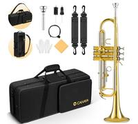 CAHAYA Ensemble de trompette Sib pour étudiant et débutant en laiton avec étui rigide, gants et embouchure