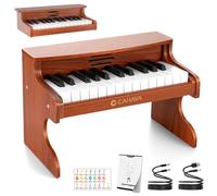 CAHAYA Piano Enfant Bois, Piano Numérique 25 Touches, dès 3 Ans