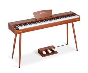 CAHAYA Piano Numérique 88 Touches, Clavier Lesté, Corps Bois, USB-MIDI | Toucher lesté réaliste, son DREAM 380 tons. Corps bois robuste, USB-MIDI, pédales incluses. Parfait pour étude à domicile.