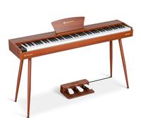 CAHAYA Piano Numérique 88 Touches - Piano Électrique Pleine Taille avec Touches Pondérées, Corps en Bois, 380 Sons, Triple Pédale pour Débutants, Prise en Charge USB-MIDI