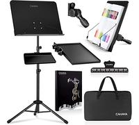 CAHAYA Pupitre à partitions à double usage avec plateau de serrage et support de livre de bureau, support de partitions, support de projecteur pour guitare, ukulélé, violon