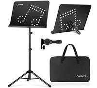 CAHAYA Pupitre de Musique 2 en 1 - Support Partitions et Pupitre de Table Pliable en Métal avec Sac de Transport - Hauteur Réglable 80-142cm, Idéal pour Guitare, Violon, Batterie, Orchestre