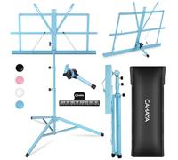 CAHAYA Pupitre en métal portable avec sac de transport, dossier de partitions, support de projecteur, support portable pour ordinateur portable, support pour ordinateur portable, bleu, CY0204-3