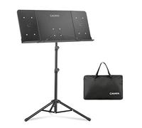 CAHAYA Pupitre portable pour partitions : pupitre à double usage de bureau ou au sol solide avec rallonges de panneau réglable en hauteur pupitre en métal stable avec sac de transport pour piano