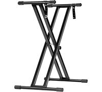 CAHAYA Support Clavier X Réglable - Support de Piano en Fer Massif Pliable Stable , Hauteur Ajustable 65-98 cm, Antidérapant pour Piano Numérique et Clavier Électronique