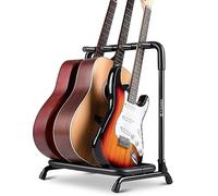 CAHAYA Support Multi Guitare avec Rembourrage en Caoutchouc Épais | Pliable, Portable, Support Guitare au Sol, Scène, Studio, Maison, Pour Guitares Électriques, Acoustiques, Classiques et Bass