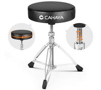 CAHAYA Tabouret pour batterie de hauteur réglable - Tabouret tambour de jardin noir avec élévation rotative assise plus épaisse et rembourrée, capacité de charge 200 kg