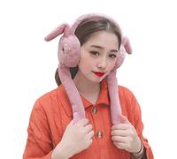 Cahce-oreilles Lapin Mignon Cache Oreille Enfant Fille Protège-oreilles Peluche Chaud Hiver Chauffe-oreille Coupe-vent Cache Oreille avec Oreilles Remonte Drôle Earmuffs (Rose)