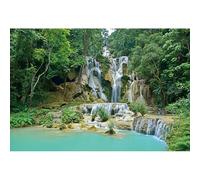 Caheansi 7x5ft Cascade Fond Vert Forêt Jungle Plantes Roches De Montagne Eau Courante Lac Rivière Nature Paysage Photographie Fond pour Décorations Murales Portrait Photo Cabine Props