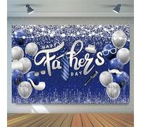 Caheansi Toile de fond à paillettes bleues pour la fête des pères - 3 x 2 m - Pour photographie - Ballon bleu à paillettes - Fête des pères - Bannière décorative