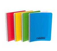 Cahier 17×22 Conquérant spirale 100 pages 90g Grands carreaux couleurs aléatoires