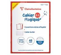 Cahier - 17x22(cm) - Grands carreaux - 48 pages - couverture en carton - sans spirale - Clairefontaine G
