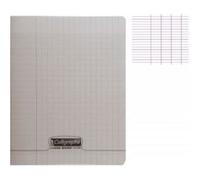 Cahier - 17x22(cm) - Grands carreaux - 48 pages - Polypro - sans spirale - Gris