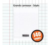 Cahier - 24x32(cm) - Grands carreaux - 140 pages - couverture en polypro - sans spirale - Clairefontaine - Calligraphe