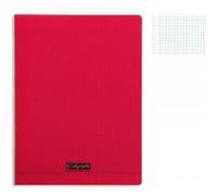 Calligraphe 18173C Un Cahier Agrafé Rouge (une Marque de Clairefontaine) - 24x32 cm - 48 Pages Grands Carreaux - Papier Blanc 90 g - Couverture Polypro Transparent