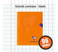 Clairefontaine 383361C Un Cahier Agrafé Mimesys Orange - 24x32 cm - 96 Pages Grands Carreaux - Papier Blanc 90 g - Couverture Polypro
