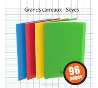 Cahier - 24x32(Cm) - Grands Carreaux - 96 Pages - Couverture En Polypro Vert - Sans Spirale - Hamelin