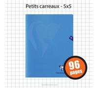 Cahier - 24x32(cm) - Petits carreaux - 96 pages - couverture en polypro - sans spirale - Clairefontaine - Mimesys