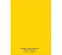 Cahier 24x32 - CONQUERANT - 96 pages - Couverture polypropylène jaune - Réglure quadrillée 5x5 - 90g