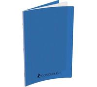 CONQUERANT Cahier 24x32 couverture plastique bleu 192p grands carreaux 70g