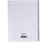 Calligraphe 18228C Un Cahier Agrafé 3 Index Incolore (une Marque de Clairefontaine) - 24x32 cm - 96 Pages Grands Carreaux - Papier Blanc 90 g - Couverture Polypro Transparent