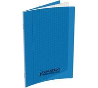 Cahier 32 pages seyès 90 g, couverture polypropylène bleu, format 17 x 22 cm CONQUERANT