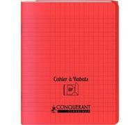 Cahier à rabats 17x22-48 pages - Séyès - Polypro rouge