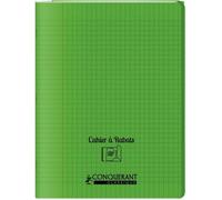 Conquerant Cahier Séyès 24 x 32 cm 48 pages 90 g Couverture polypropylène 3 rabats Vert