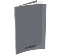 Conquérant Cahier Classique 24x32 cm Grands carreaux Seyès 48 pages Agrafé Couverture polypro Gris