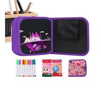 Cahier à croquis portable réutilisable - livre griffonnages 14 pages avec 12 marqueurs effaçables | bloc design écologique pour colorier, peindre et écrire des | Idéal pour la maison, le