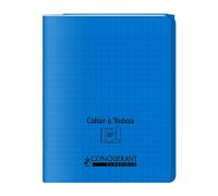 Cahier a rabat Conquerant classique agrafe 170x220 48p 90g seyes polypro bleu