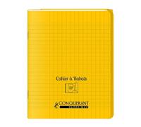 Cahier a rabat Conquerant classique agrafe 170x220 96p 90g seyes polypro jaune