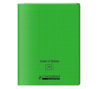 Cahier a rabat Conquerant classique agrafe 240x320 48p 90g seyes polypro vert