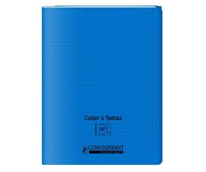 Cahier A Rabat Conquerant Classique Agrafe 240X320 96P 90G Seyes Polypro Bleu