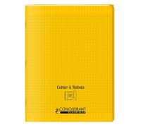 Cahier a rabat Conquerant classique agrafe 240x320 96p 90g seyes polypro jaune