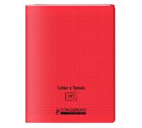 Cahier A Rabat Conquerant Classique Agrafe 240X320 96P 90G Seyes Polypro Rouge