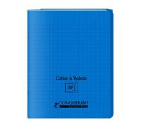 Cahier à rabats 17x22-48 pages - Séyès - Polypro bleu