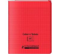 Cahier à rabats 17x22-96 pages - Séyès - Polypro rouge
