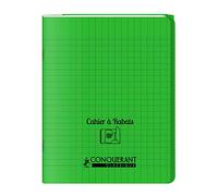 Cahier à rabats 17x22-96 pages - Séyès - Polypro vert