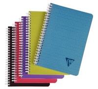 Clairefontaine 329506C Collection Linicolor Intensive Un Carnet à Spirale - A5 14,8x21 cm - 180 Pages Petits Carreaux - Papier Blanc 90 g - Couverture Polypro Transparent - Couleur Aléatoire