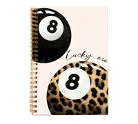 Cahier à spirale de conception créative - 50 pages, 5,5*8,3 pouces, couverture imprimé léopard et rose doux avec reliure spirale dorée, inspiration quotidienne, planification, notes d'étude et mémo de