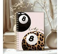 Cahier à spirale de conception créative - Format A5, couverture imprimé léopard & rose doux avec reliure à spirale dorée, inspiration quotidienne, planification, notes d'étude et mémo de travail, cahi
