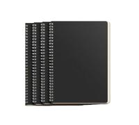 Cahier à spirale épaisse en papier kraft pour étudiants - Noir - Ligne horizontale B5