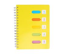 Cahier à Spirale Latérale en Papier Jaune pour Étudiants et Journaling | Protection des Feuilles, Organisation Indexée, Notes Portables, pour Planning Hebdomadaire et Fêtes à Thème
