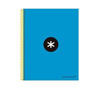Cahier à spirale leiderpapel a4 micro antartik couverture doublée 120h 100 gr uni avec bandes 4 trous bleu
