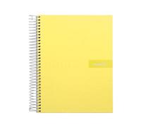 Cahier à spirale Leiderpapel A4 Micro Crafty Couverture doublée 120h 90gr Boîte 5mm 5 bandes 4 trous Jaune