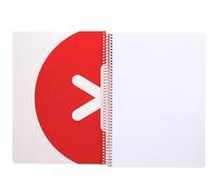 Cahier à spirale Liderpapel A4 Antartik couverture rigide 80H 90 g carré 4 mm avec marge couleur framboise